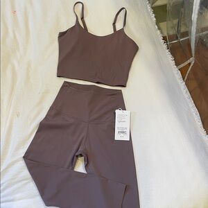 Women's Mauve Cropped Pants and Top Set